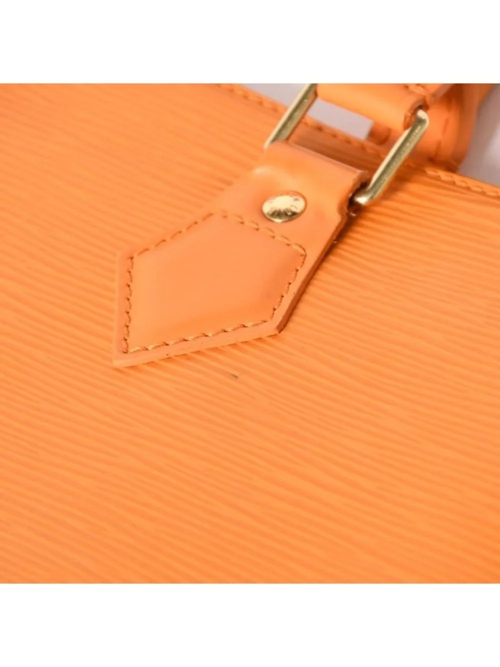 Louis Vuitton Sac Plat GM Tote Bag Business Square Shape Epi Leather Orange Gold